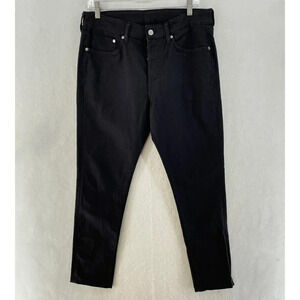 &Denim Jeans Mens 33x30 Black Dark Wash Skinny Stretch Slim Fit Button Pockets